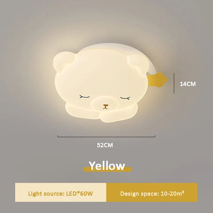ChandelierDecor - Bear Sleeping in Moon Cap Ceiling Light for Kids Room