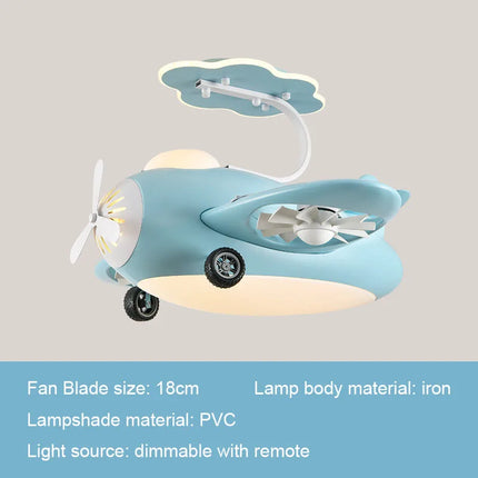 ChandelierDecor - Whimsical Airplane Ceiling Light with Fan – Perfect for Kids Rooms