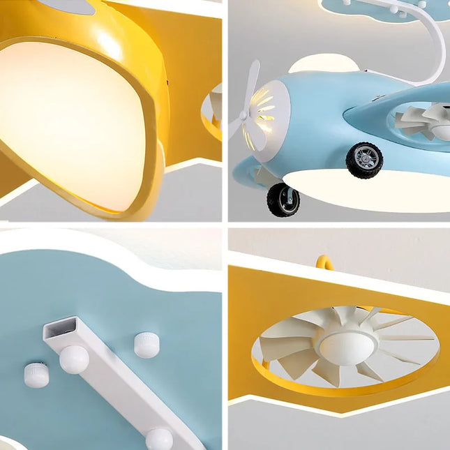 ChandelierDecor - Whimsical Airplane Ceiling Light with Fan – Perfect for Kids Rooms