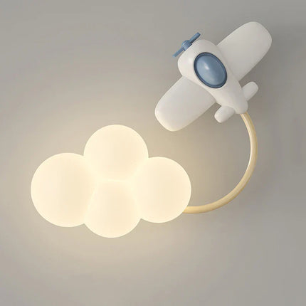 ChandelierDecor - Aeroplane in Clouds Wall Light for Kids Room