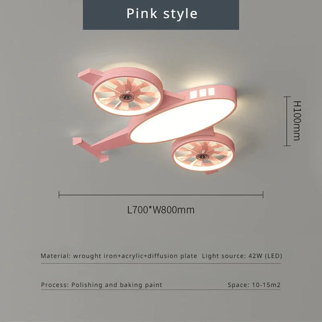 ChandelierDecor - Mounted Aeroplane Ceiling Light & Fan