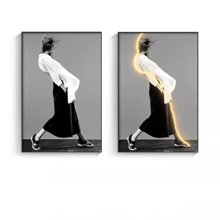 ChandelierDecor - Luminous LED Girl Abstract Art Wall Lamp