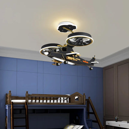 ChandelierDecor - Fighter Combat Helicopter Ceiling Light for Kids Room