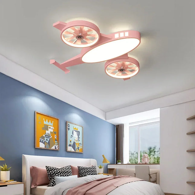 ChandelierDecor - Mounted Aeroplane Ceiling Light & Fan