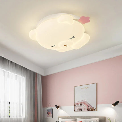 ChandelierDecor - Bear Sleeping in Moon Cap Ceiling Light for Kids Room