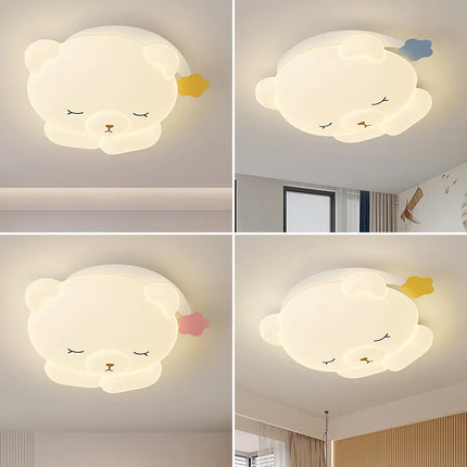 ChandelierDecor - Bear Sleeping in Moon Cap Ceiling Light for Kids Room