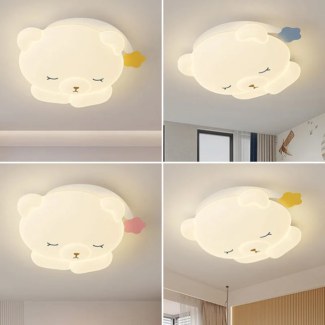 ChandelierDecor - Bear Sleeping in Moon Cap Ceiling Light for Kids Room