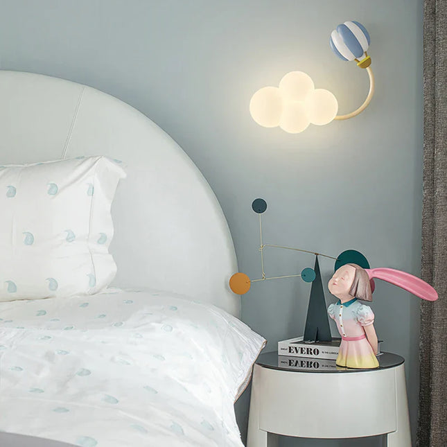 ChandelierDecor - Aeroplane in Clouds Wall Light for Kids Room