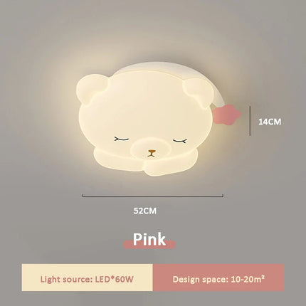 ChandelierDecor - Bear Sleeping in Moon Cap Ceiling Light for Kids Room