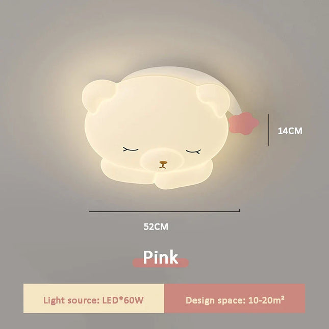 ChandelierDecor - Bear Sleeping in Moon Cap Ceiling Light for Kids Room