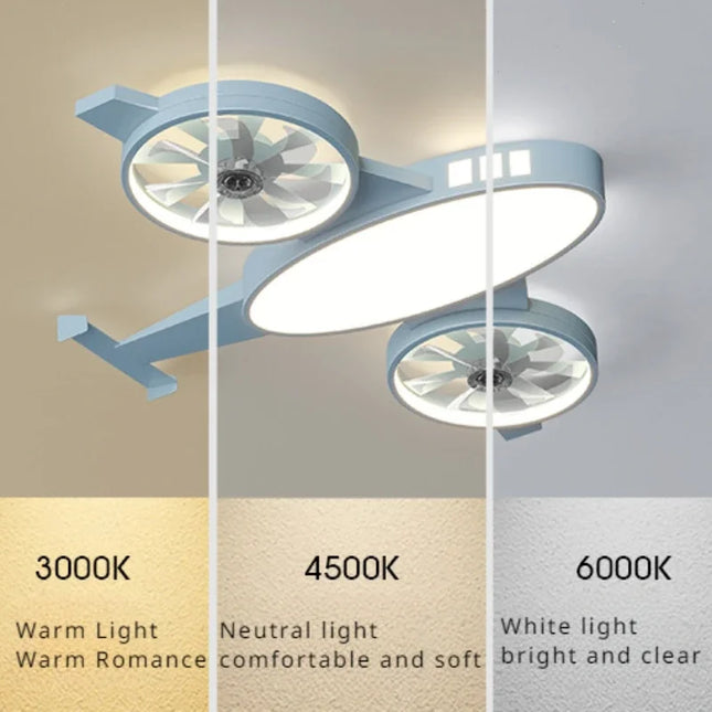 ChandelierDecor - Mounted Aeroplane Ceiling Light & Fan