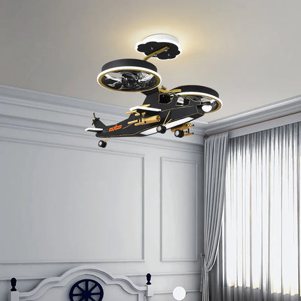 ChandelierDecor - Fighter Combat Helicopter Ceiling Light for Kids Room