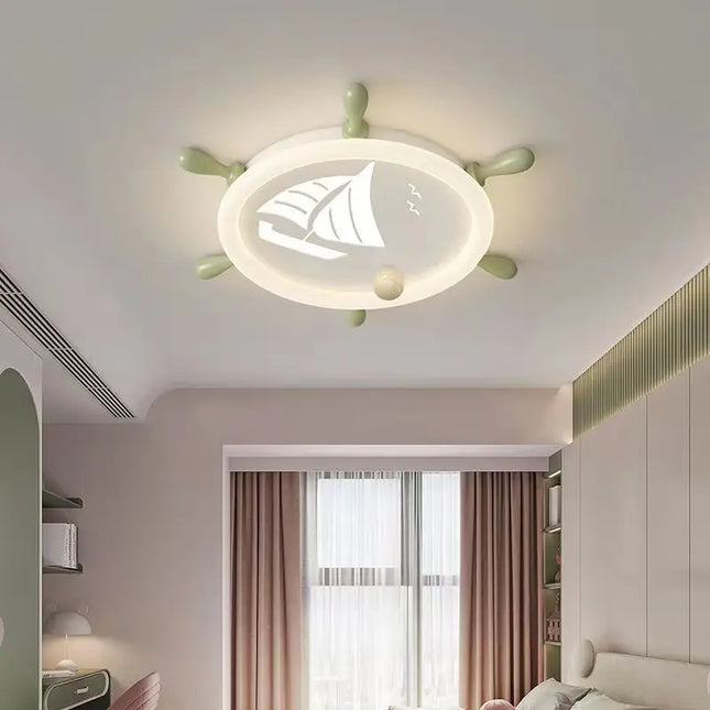 ChandelierDecor - Ship Wheel Steering Ceiling Light for Kids Room