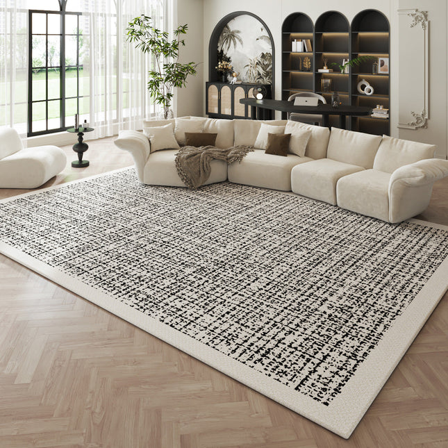 ChandelierDecor - Black & White Net Rug: Modern Sophistication