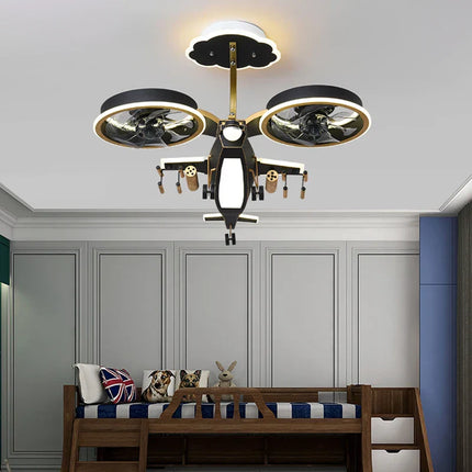 ChandelierDecor - Fighter Combat Helicopter Ceiling Light for Kids Room