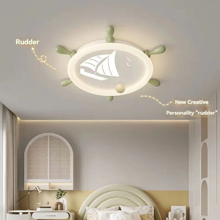 ChandelierDecor - Ship Wheel Steering Ceiling Light for Kids Room