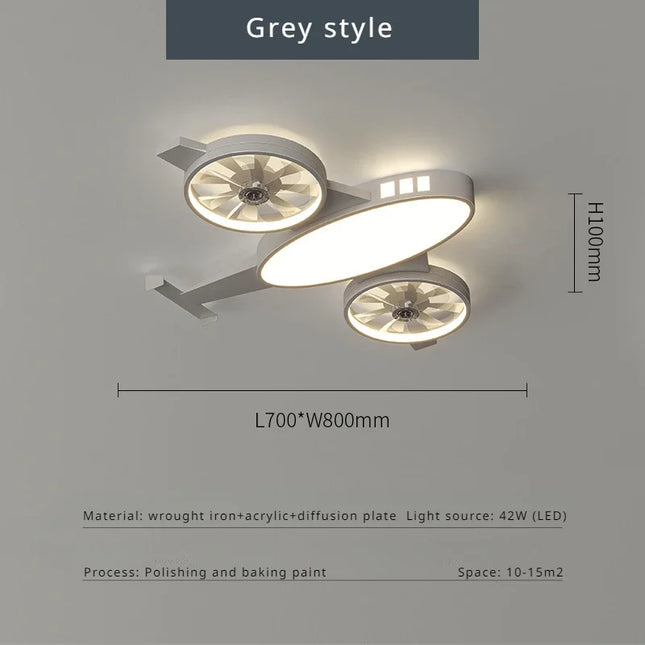 ChandelierDecor - Mounted Aeroplane Ceiling Light & Fan
