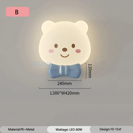 ChandelierDecor - Bear Sleeping in Moon Cap Ceiling Light for Kids Room