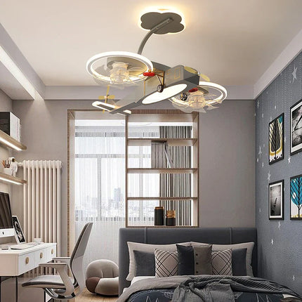 ChandelierDecor - Airplane Fan Light for Kids Bedroom