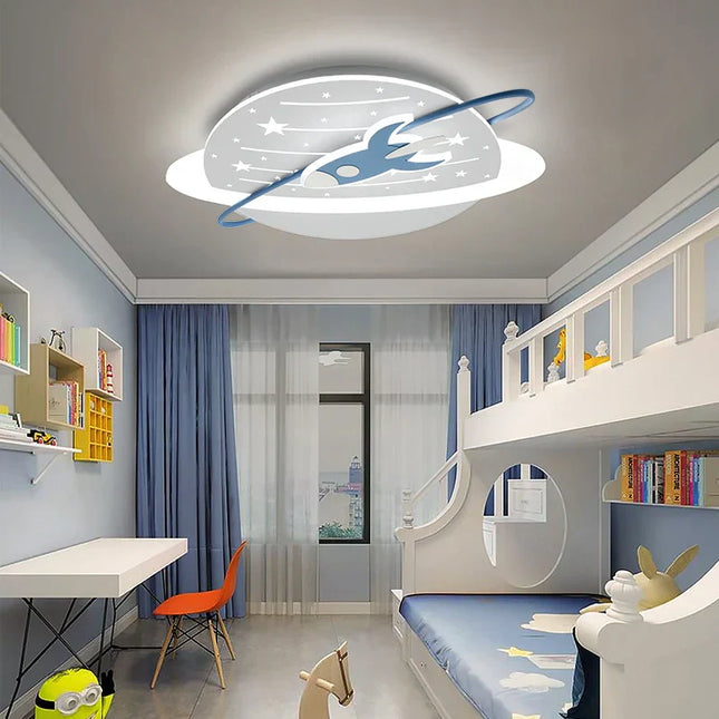 ChandelierDecor - Rocket in Space Ceiling Light for Kids Room