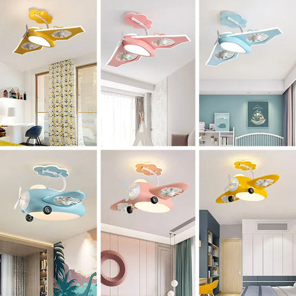 ChandelierDecor - Whimsical Airplane Ceiling Light with Fan – Perfect for Kids Rooms