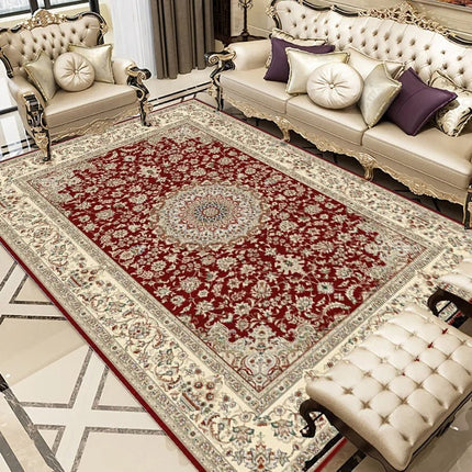 Traditional Persian Off Maroon Queen Luxury Rug-ChandelierDecor.com