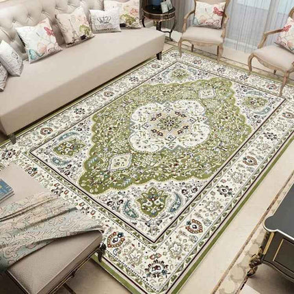 Traditional Persian Off White & Green Luxury Rug-ChandelierDecor.com