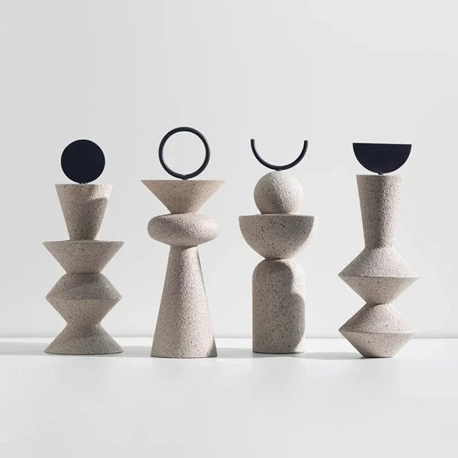 ChandelierDecor - Abstract Geometric Sandstone Statue Art