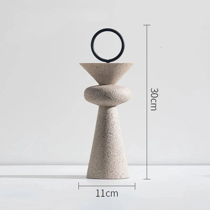 ChandelierDecor - Abstract Geometric Sandstone Statue Art