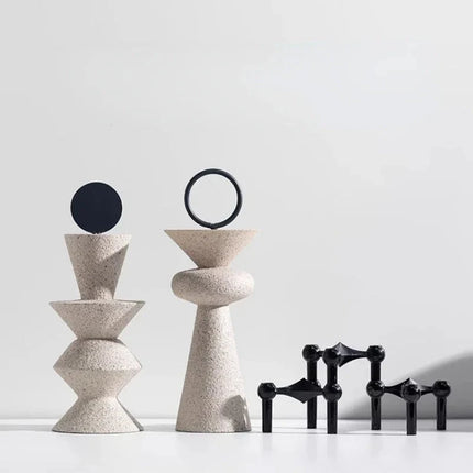 ChandelierDecor - Abstract Geometric Sandstone Statue Art