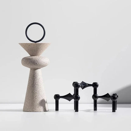 ChandelierDecor - Abstract Geometric Sandstone Statue Art