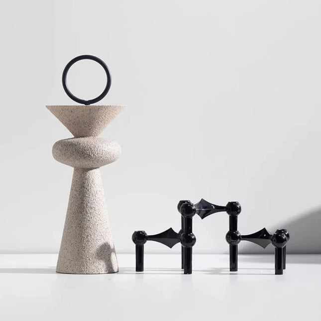 ChandelierDecor - Abstract Geometric Sandstone Statue Art
