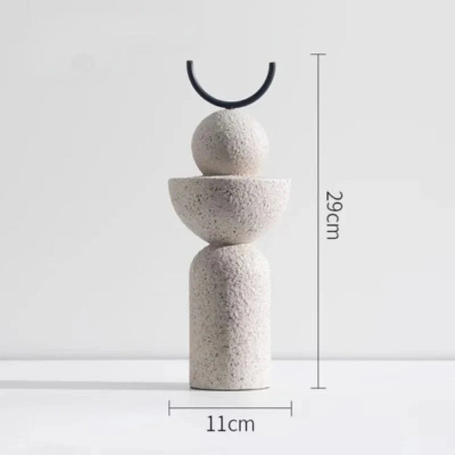 ChandelierDecor - Abstract Geometric Sandstone Statue Art