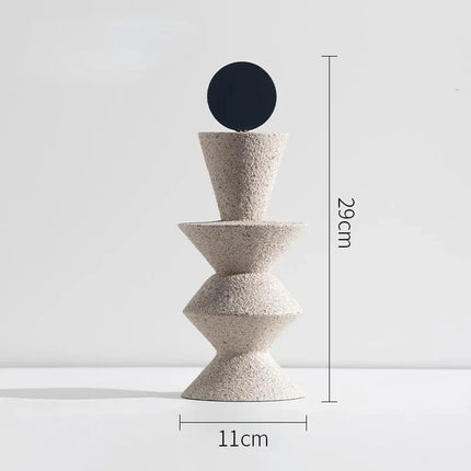 ChandelierDecor - Abstract Geometric Sandstone Statue Art