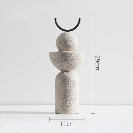 ChandelierDecor - Abstract Geometric Sandstone Statue Art