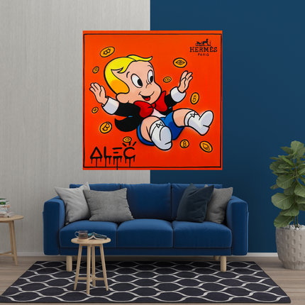 ChandelierDecor - Alec Monopoly Richie Rich Money Man Canvas Wall Art