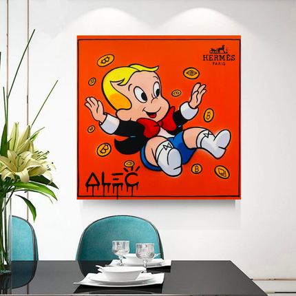 ChandelierDecor - Alec Monopoly Richie Rich Money Man Canvas Wall Art