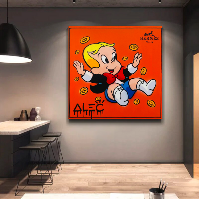 ChandelierDecor - Alec Monopoly Richie Rich Money Man Canvas Wall Art