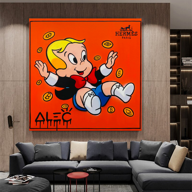 ChandelierDecor - Alec Monopoly Richie Rich Money Man Canvas Wall Art