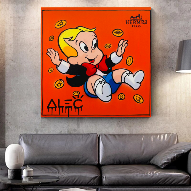 ChandelierDecor - Alec Monopoly Richie Rich Money Man Canvas Wall Art