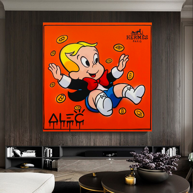 ChandelierDecor - Alec Monopoly Richie Rich Money Man Canvas Wall Art