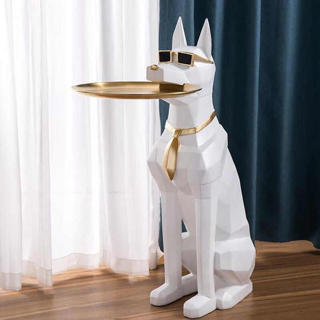 ChandelierDecor - Alsatian Dog Tray Decoration Statue: Exquisite Home Décor