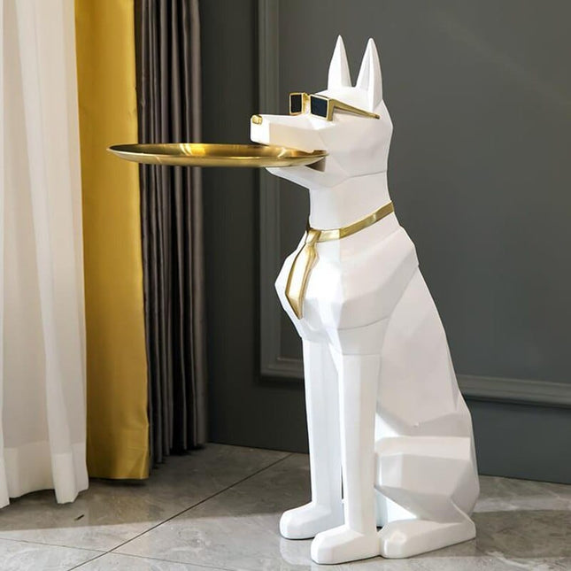 ChandelierDecor - Alsatian Dog Tray Decoration Statue: Exquisite Home Décor