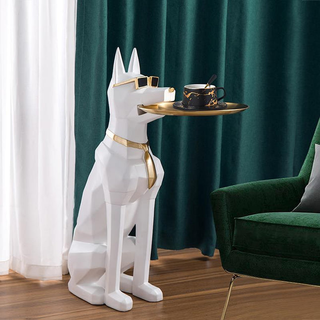 ChandelierDecor - Alsatian Dog Tray Decoration Statue: Exquisite Home Décor
