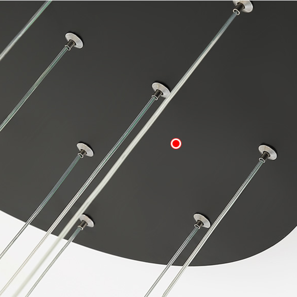 ChandelierDecor - Aluminium Black Rings Long pendant lamp