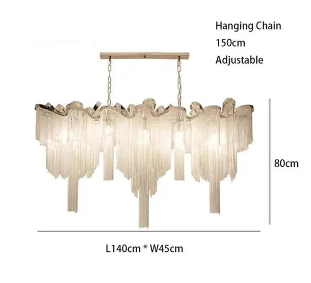 ChandelierDecor - Aluminium Fringed Chandelier: Elegant and Timeless Design