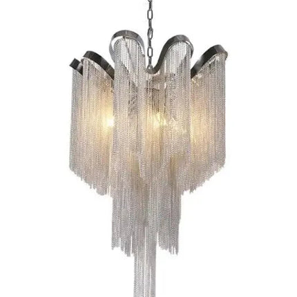 ChandelierDecor - Aluminium Fringed Chandelier: Elegant and Timeless Design