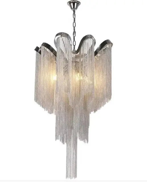 ChandelierDecor - Aluminium Fringed Chandelier: Elegant and Timeless Design