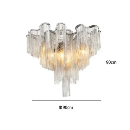 ChandelierDecor - Aluminium Fringed Chandelier: Elegant and Timeless Design