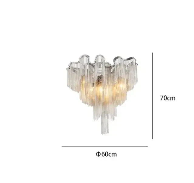 ChandelierDecor - Aluminium Fringed Chandelier: Elegant and Timeless Design
